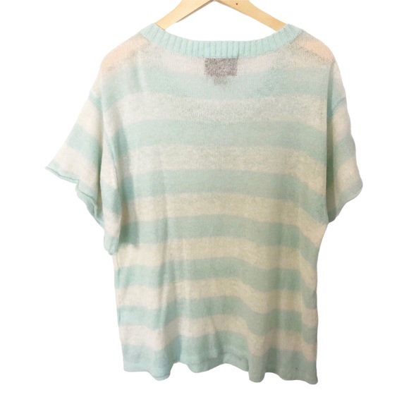 Wildfox White Label Striped Sequin Heart Sweater Size Medium - Picture 5 of 9